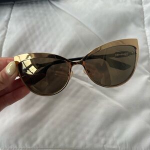 Alexander McQueen Gold Cat-Eye Sunglasses
